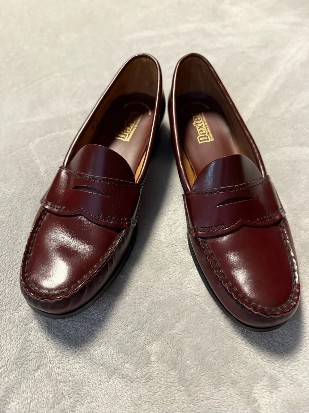 Dexter Womens 8N (Narrow) Burgundy Leather Penny Loafers Made in USA New Unworn
